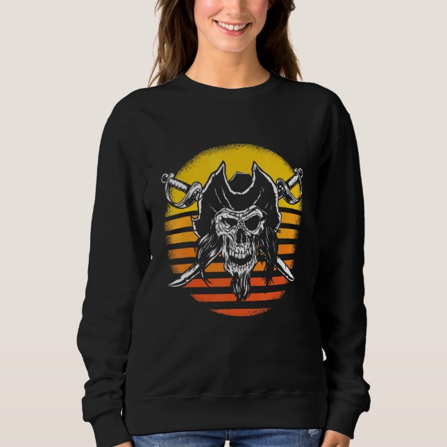 Pirater Skull och Dagger Soluppgång T Shirt (Framsida)