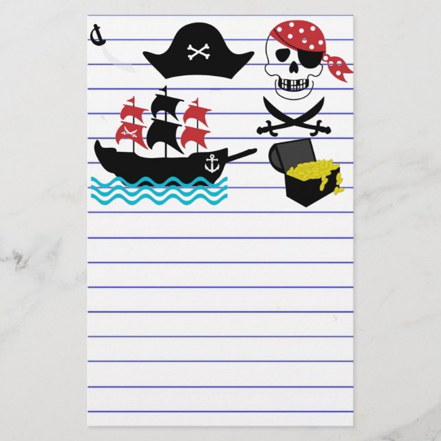 Pirater Stationery Brevpapper (Framsida)