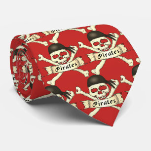 Pirater Team Mascot Football Baseball Sports Tie Slips