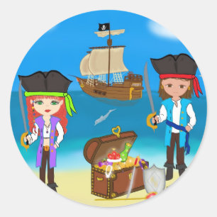 Pirater till Hinterland Stickers Runt Klistermärke