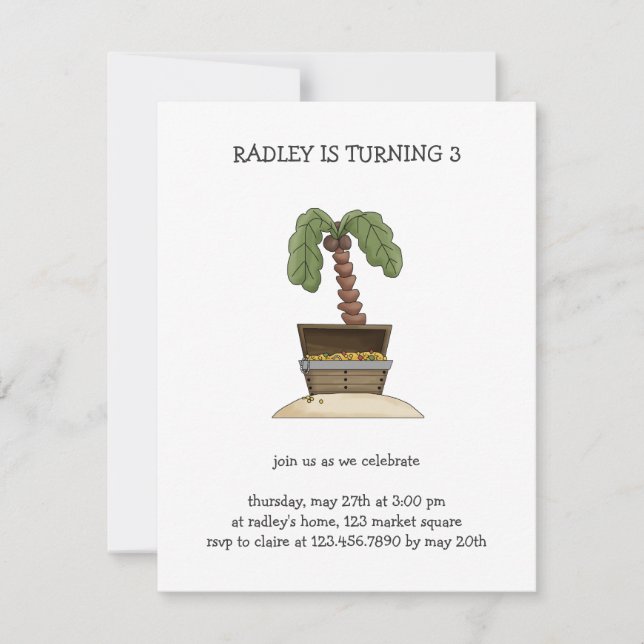 Pirater ・ Treasure Chest Island Inbjudningar (Framsida)