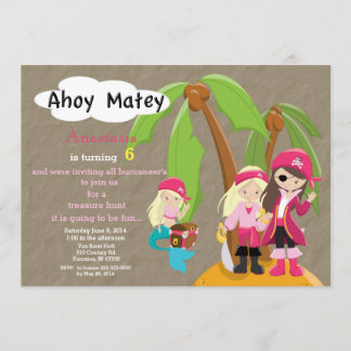 Pirater Treasure Hunt Birthday Inbjudan