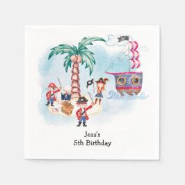 Pirater Treasure Hunt Karta Kids Boy Birthday Pappersservett