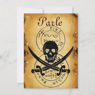 PIRATER TREASURE KARTOR, SKULL OCH GRÖDDA SVORDER MEDDELANDE