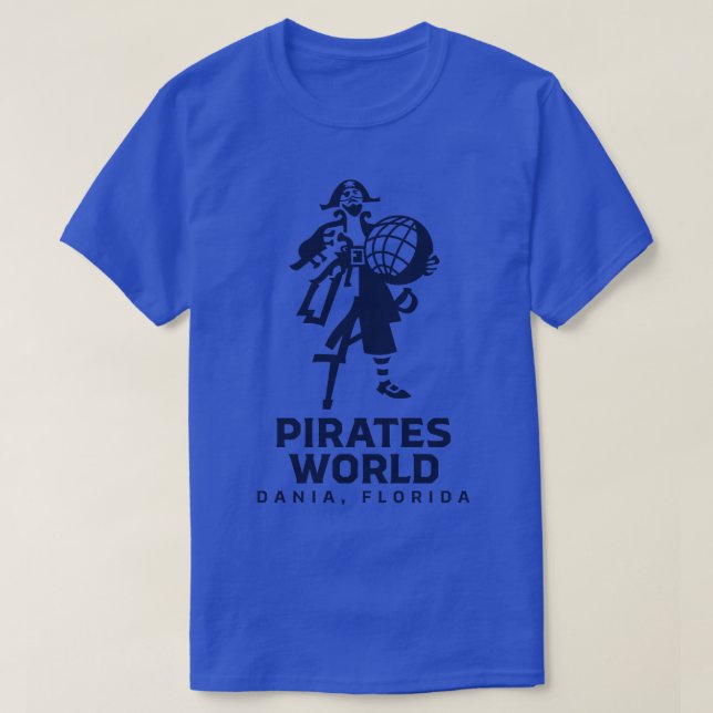 Pirater World Classic Wordmark Blue T Shirt (Design framsida)