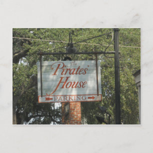 Piraters House Restaurant Sign Savannah Vykort