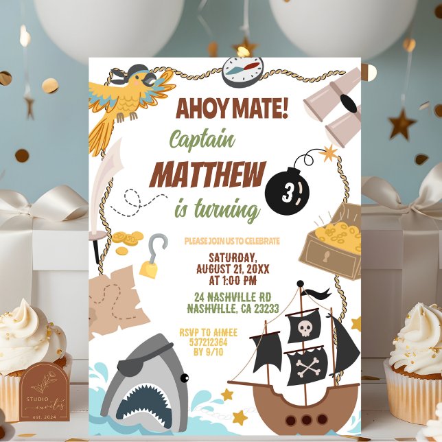 Pirates Birthday invitation Inbjudningar (Skapare uppladdad)