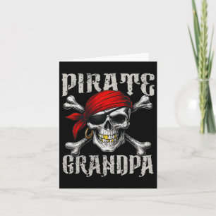 Piratfarfar Jolly Roger-flagga Och Dödskalle Korsb Kort