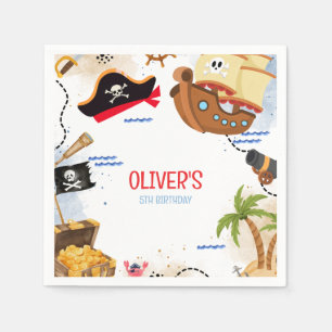 Piratfest för barn Ahoy Matey Piratfödelsedag Pappersservett