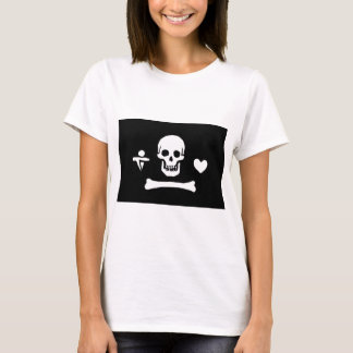 Piratflagga av den Stede hättan T-shirt
