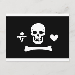 Piratflagga av den Stede hättan Vykort