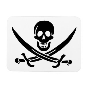 Piratflagga Dödskalle Korsade Svärd Magnet