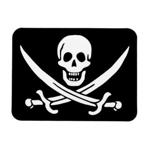 Piratflagga Dödskalle Korsade Svärd Magnet