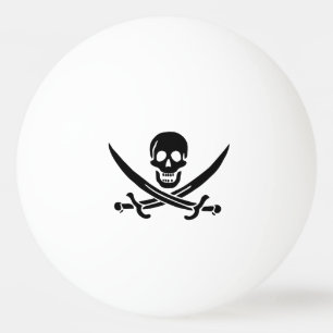 Piratflagga Dödskalle Korsade Svärd Pingisboll
