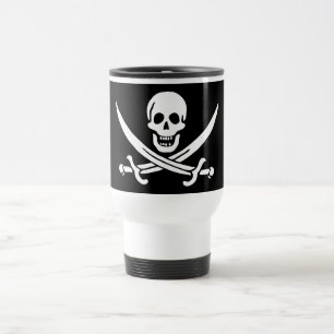 Piratflagga Dödskalle Korsade Svärd Resemugg