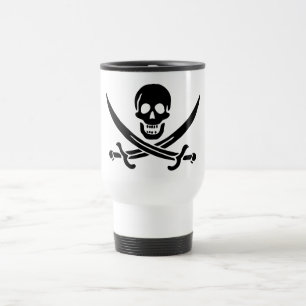 Piratflagga Dödskalle Korsade Svärd Resemugg