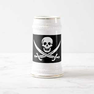 Piratflagga Dödskalle Korsade Svärd Sejdel