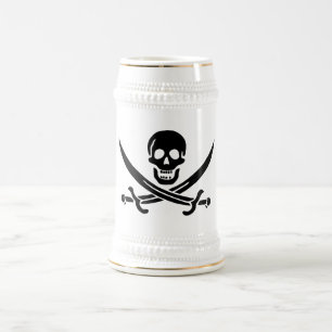 Piratflagga Dödskalle Korsade Svärd Sejdel