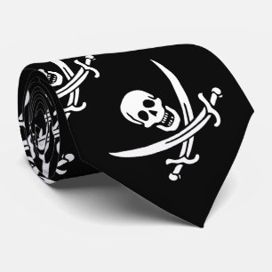 Piratflagga Dödskalle Korsade Svärd Slips