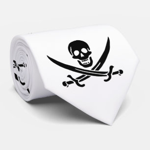 Piratflagga Dödskalle Korsade Svärd Slips