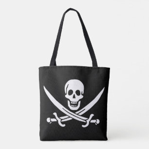 Piratflagga Dödskalle Korsade Svärd Tygkasse