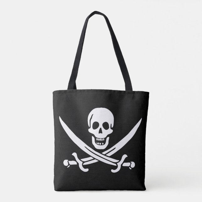 Piratflagga Dödskalle Korsade Svärd Tygkasse (Baksida)
