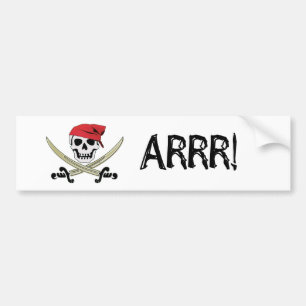 Piratflagga Jolly Roger Arrr! Bildekal
