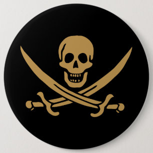 Piratflagga med dödskalle och svärd från Calico Ja Knapp