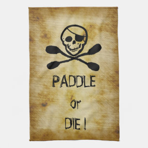 Piratflaggakajaken paddlar eller dör kökshandduk