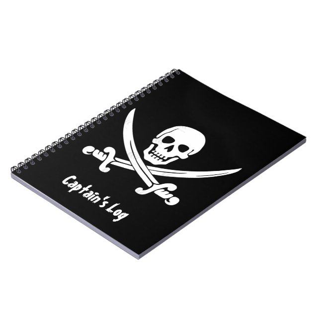 Piratflaggakaptenen loggar den beställnings- anteckningsbok med spiral (Vänstra Sidan)