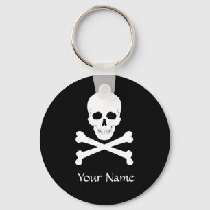 Piratflaggaskalle och Crossbones Jolly Roger Nyckelring