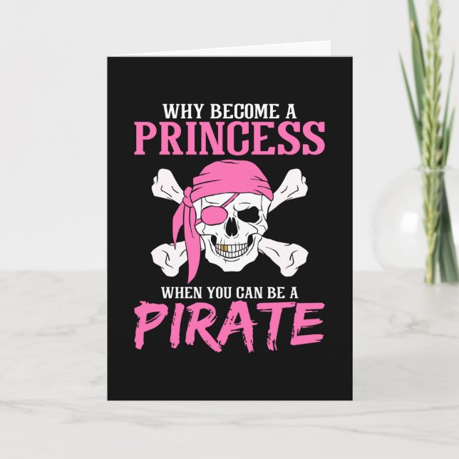 Piratflicka Piratpresent Flicka Kort (Framsida)