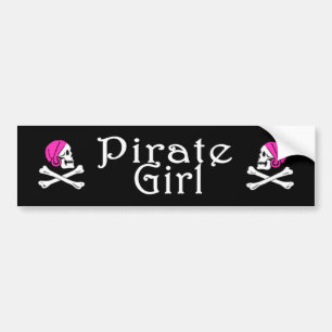 Piratflickaklistermärke Bildekal
