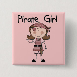 PiratflickaTshirts och gåvor Knapp