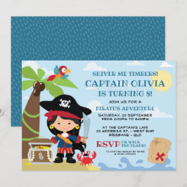 Piratflickornas kalas-inbjudan inbjudningar