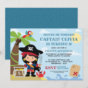 Piratflickornas kalas-inbjudan inbjudningar