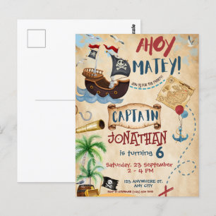 Piratfödelsedag Ahoj Pojkfest Vykort