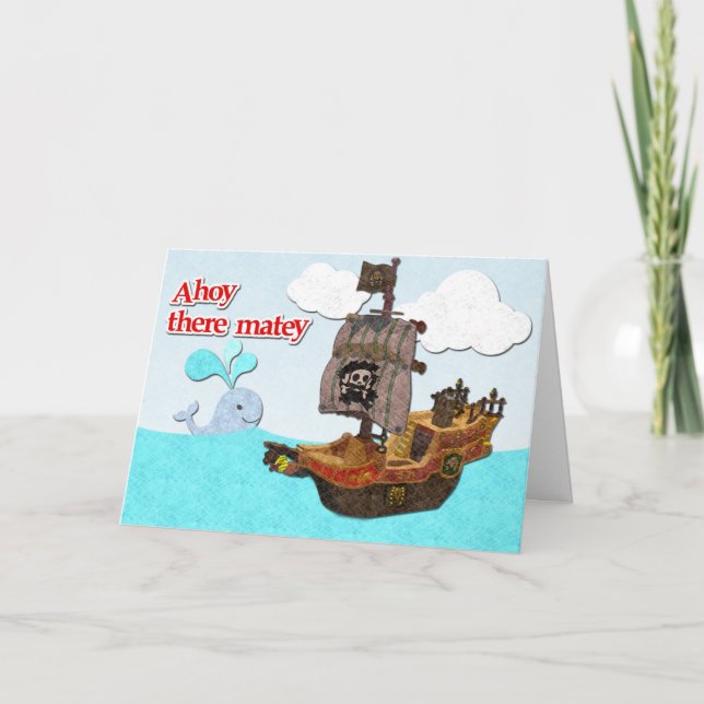 Piratfödelsedagkort Kort (Framsida)