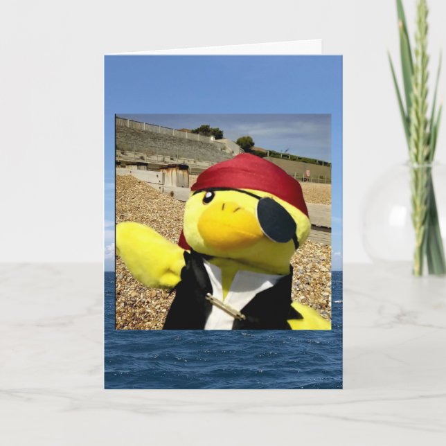 Piratfödelsedags kort Danny Duck (Framsida)