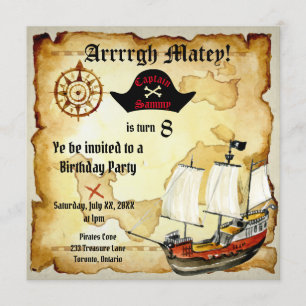 Piratfödelsedagsfirande ! inbjudningar