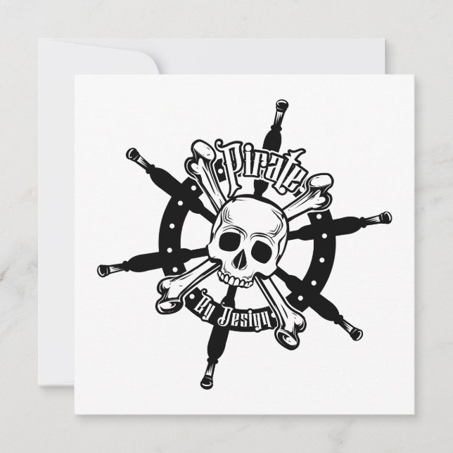 Piratfödelsedagskort Kort (Framsida)