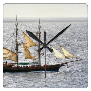 Piratfrakt Fyrkantig Klocka