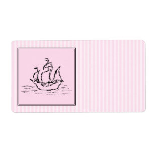 Piratfrakt. Svart och Pink. Fraktsedel