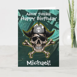 Piratglad födelsedag för barnet kort