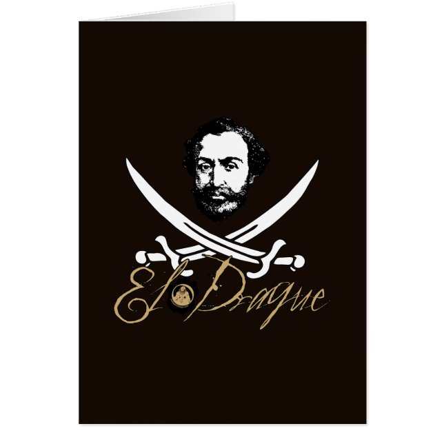 Piratgradbeteckning för El Draque Hälsningskort (Framsidan)