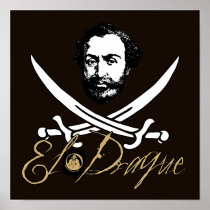 Piratgradbeteckning för El Draque Poster