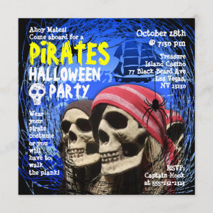 Pirathalloween festinbjudan inbjudningar