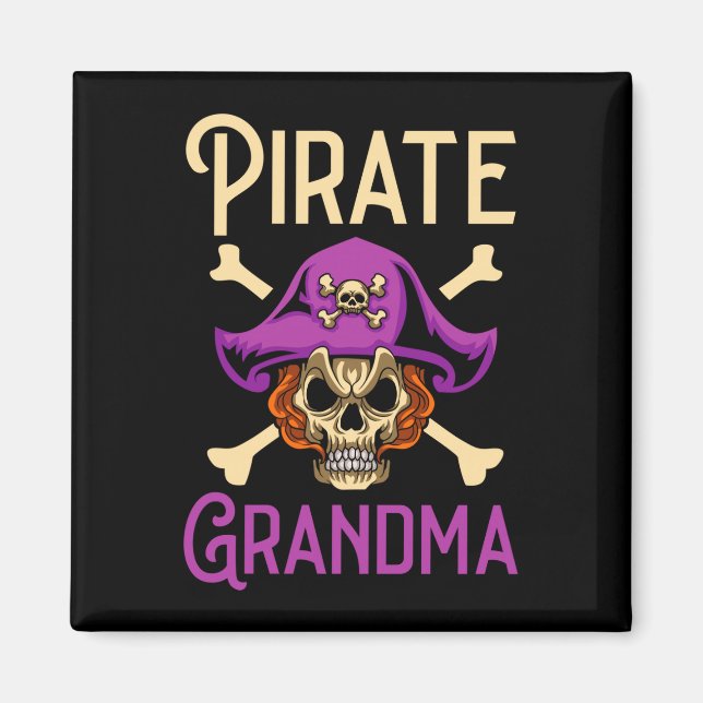 Piratisk mormor farmor pirat magnet (Framsidan)