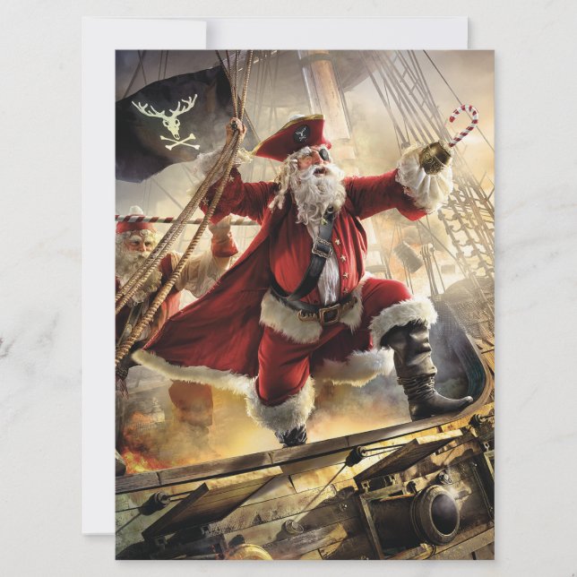 Piratjul tomte julkort (Framsida)