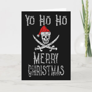 Piratjul Yo Ho Ho God Jul Santa Hatt Kort
